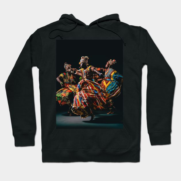Captivating African Tribe Dancing Photograph - Dynamic Cultural Wall Art Print for Bohemian Home Decor and Travel Lovers Hoodie by Rolling Reality
